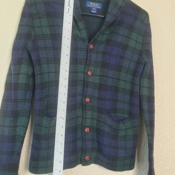 Vtg Polo Ralph Lauren cardigan sweater 100% merino wool, for children sz M 10/12 - Picture 4 of 11